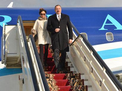 Prezident İlham Əliyev və xanımı Rusiyaya səfərə gediblər<b style="color:red"></b>
