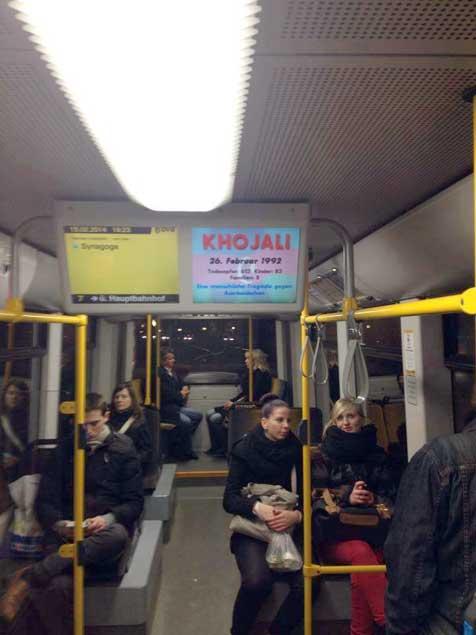 Drezdenin ictimai nəqliyyatında Xocalı soyqırımına həsr olunmuş videoçarx nümayiş etdirilir<b style="color:red"></b>