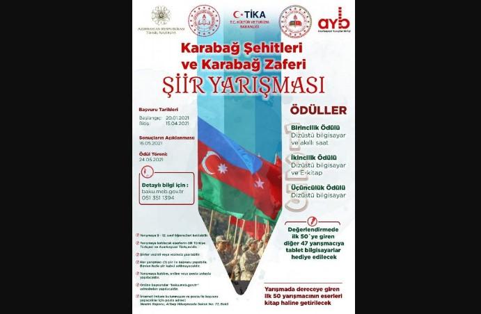 "Qarabağ Şəhidləri və Qarabağ Zəfəri" şeir müsabiqəsi keçirilir<b style="color:red"></b>