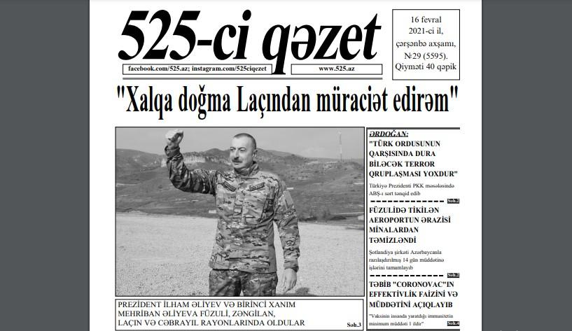 "525-ci qəzet"in 16 fevral sayında nələr var? - ANONS