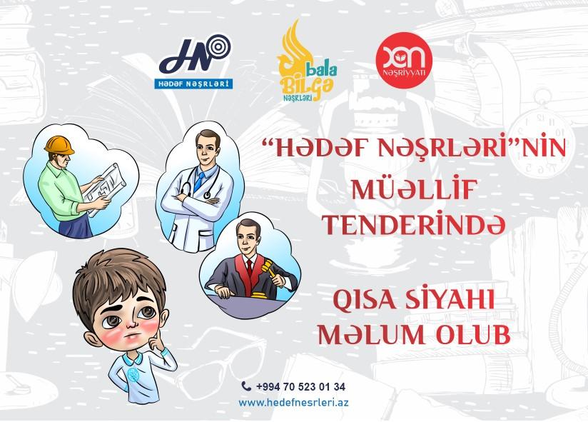 “Hədəf Nəşrləri”nin müəllif tenderində qısa siyahı məlum olub - Siyahı