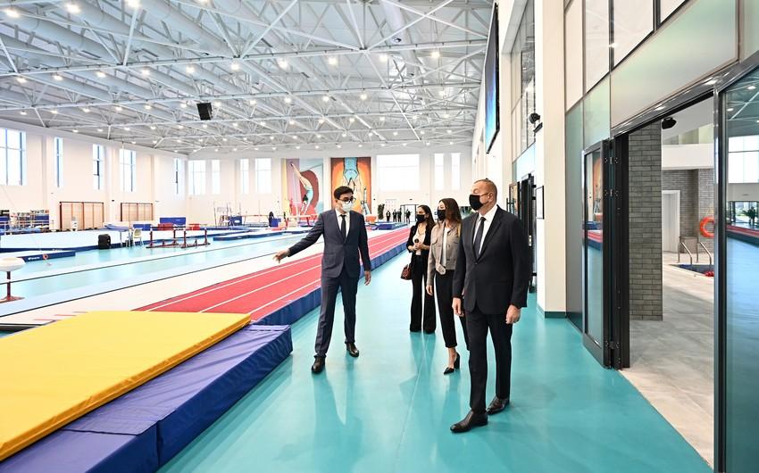 Prezident və birinci xanım Milli Gimnastika Arenasının yeni məşq binasında yaradılan şəraitlə tanış olublar - Yenilənib