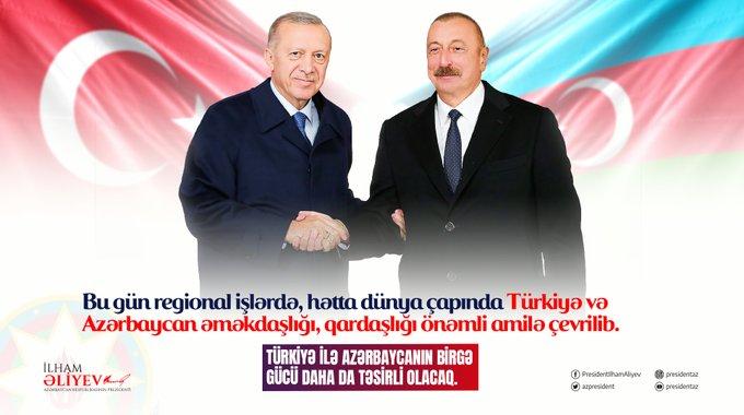 Prezident İlham Əliyev Ərdoğanla fotosunu paylaşıb