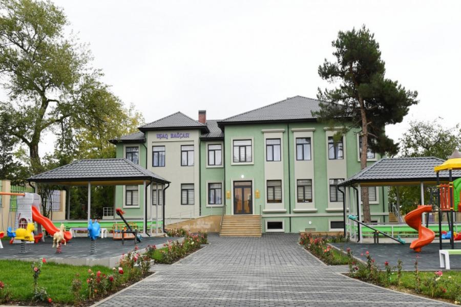 Prezident və xanımı Şamaxıda körpələr evi-uşaq bağçasının açılışında iştirak ediblər