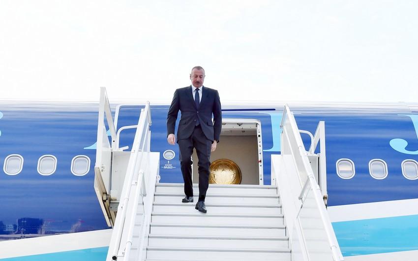 Prezident İlham Əliyev Türkmənistana işgüzar səfərə gedib