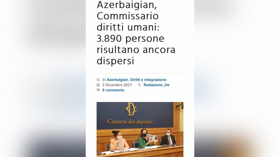 Azərbaycan Ombudsmanı Türkiyə və İtaliya mətbuatında çıxış edib