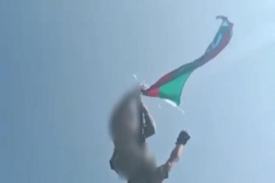 Buzdux dağında Azərbaycan bayrağı dalğalanır - Video