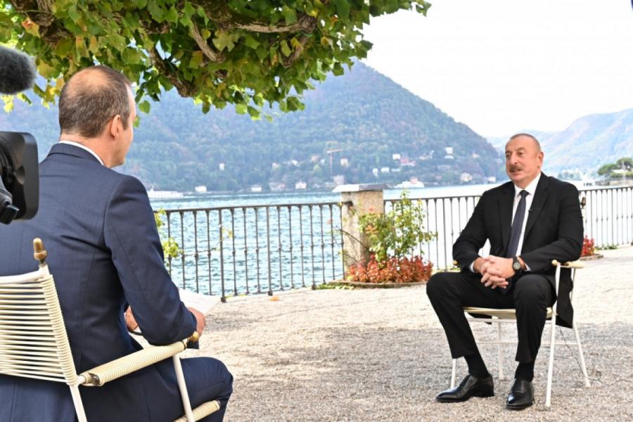Prezident İlham Əliyev Çernobbio şəhərində İtaliyanın “İl Sole 24 Ore” qəzetinə müsahibə verib - Yenilənib