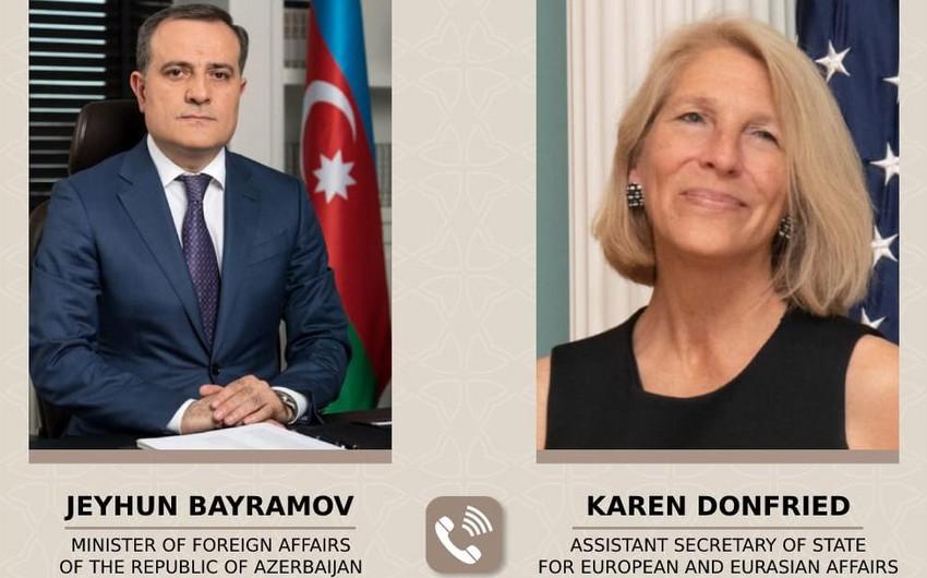 Ceyhun Bayramovla ABŞ dövlət katibinin köməkçisi arasında telefon danışığı olub