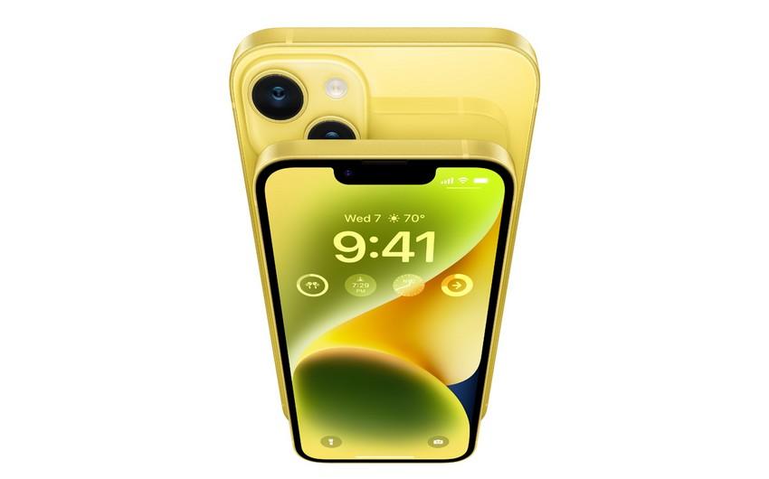 “Apple” sarı rəngli yeni "iPhone 14" və "iPhone 14 Plus" modellərini təqdim edib