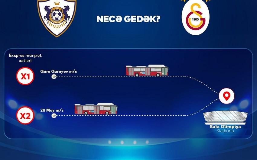 "Qarabağ" - "Qalatasaray" oyunu üçün ekspres marşrutlar təşkil edilib