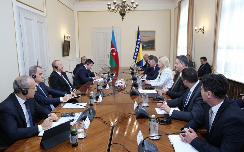 Prezident İlham Əliyevin Bosniya və Herseqovinanın lideri ilə geniş tərkibdə görüşü olub - YENİLƏNİB -1