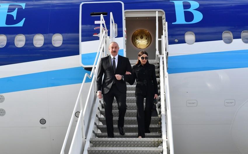 Prezident və Birinci xanım Litvaya rəsmi səfərə gedib