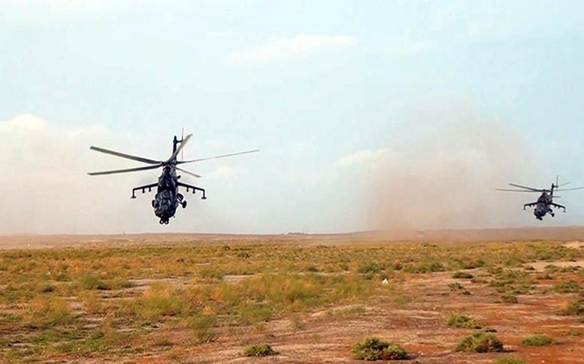 Azərbaycan Hərbi Hava Qüvvələrinin helikopter bölmələri təlim keçib