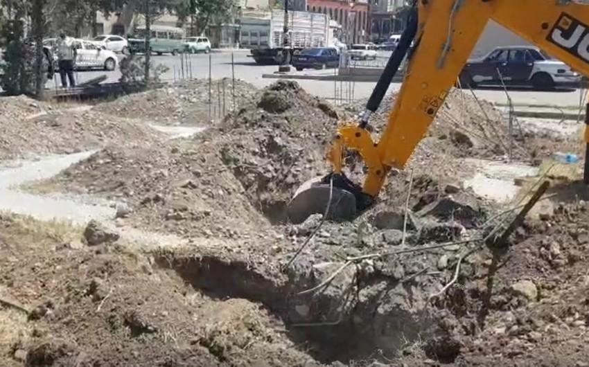 Gəncədə qanunsuz tikintinin qarşısı alınıb -  VİDEO