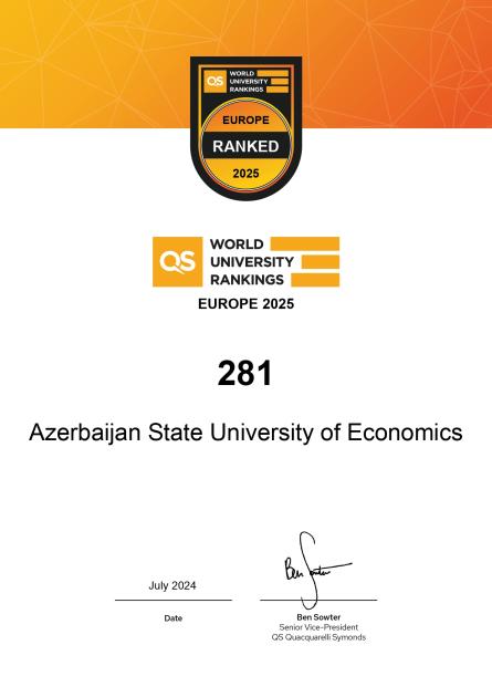 UNEC “QS Avropa 2025” reytinqində ölkə birincisidir