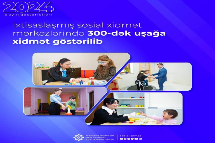 İxtisaslaşmış sosial xidmət mərkəzlərində 300-dək uşağa xidmət göstərilib