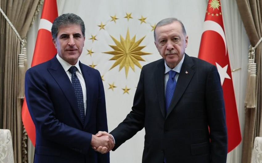 Ərdoğan İraq Kürdüstanı regionunun Baş nazirini qəbul edib
