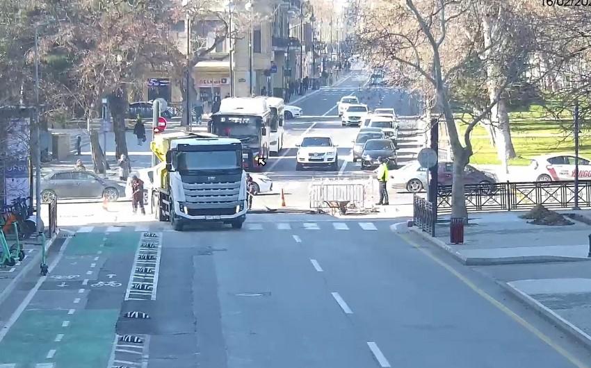 Azadlıq prospekti istiqamətində nəqliyyatın hərəkətinə məhdudiyyət