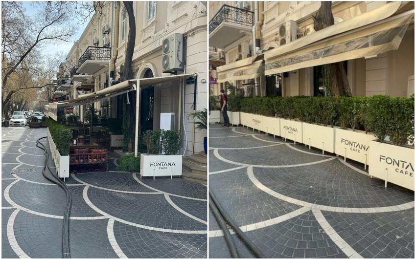 Bakının Fəvvarələr meydanı yaxınlığında qanunsuz zəbtetmənin qarşısı alınıb