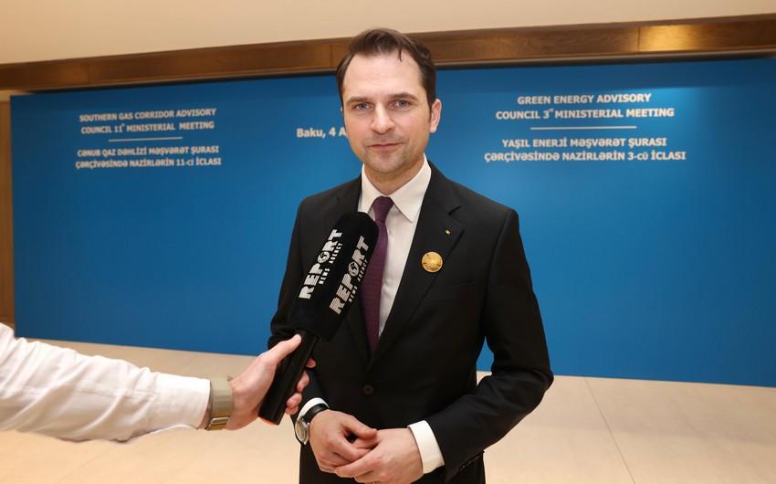 Sebastyan-İoan Burduja: "Yaşıl enerji dəhlizi"nin dəyəri 10 milyard avrodan çox ola bilər"