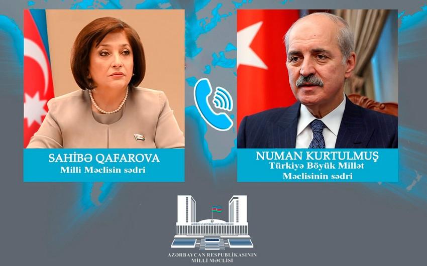 Sahibə Qafarova Numan Kurtulmuş arasında telefon danışığı olub