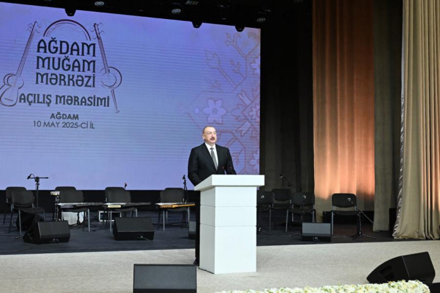 İlham Əliyev və Mehriban Əliyeva Ağdam Muğam Mərkəzinin açılışında iştirak ediblər - YENİLƏNİB-1