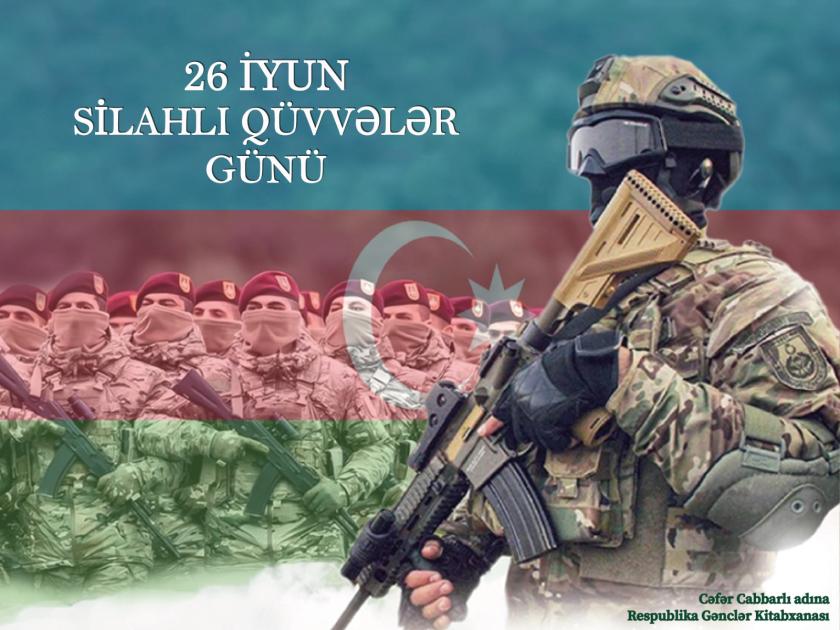 Gənclər Kitabxanasında Silahlı Qüvvələr Günü münasibətilə silsilə materiallar hazırlanıb