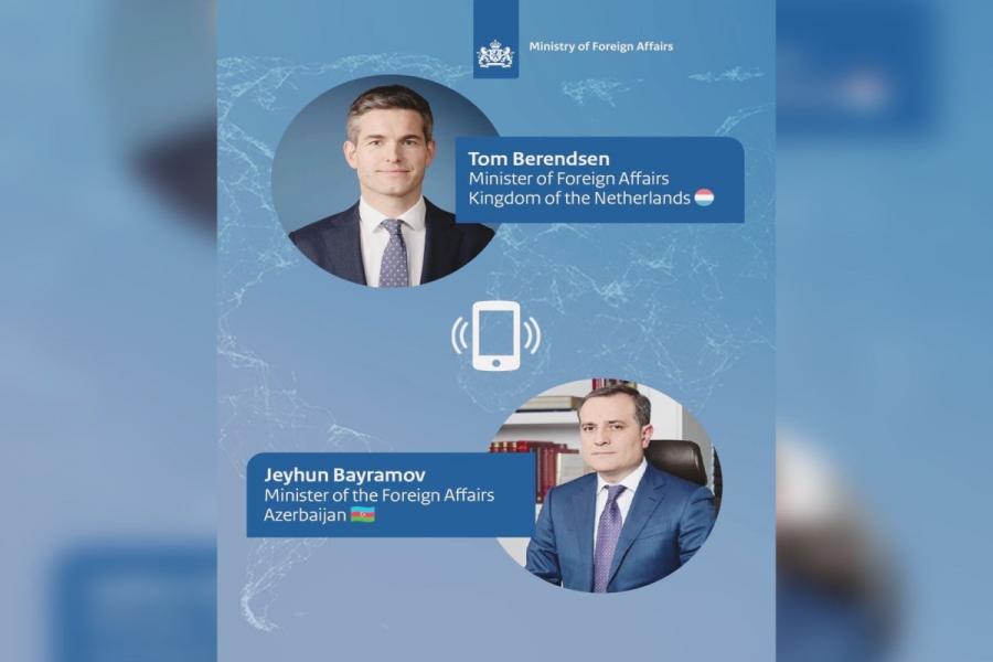 Niderlandın xarici işlər naziri və Azərbaycan xarici işlər naziri arasında telefon danışığı olub