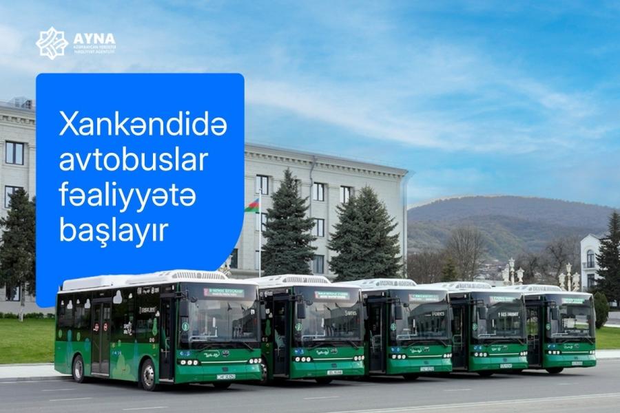 Xankəndidə şəhərdaxili avtobus marşrutları fəaliyyətə başlayıb