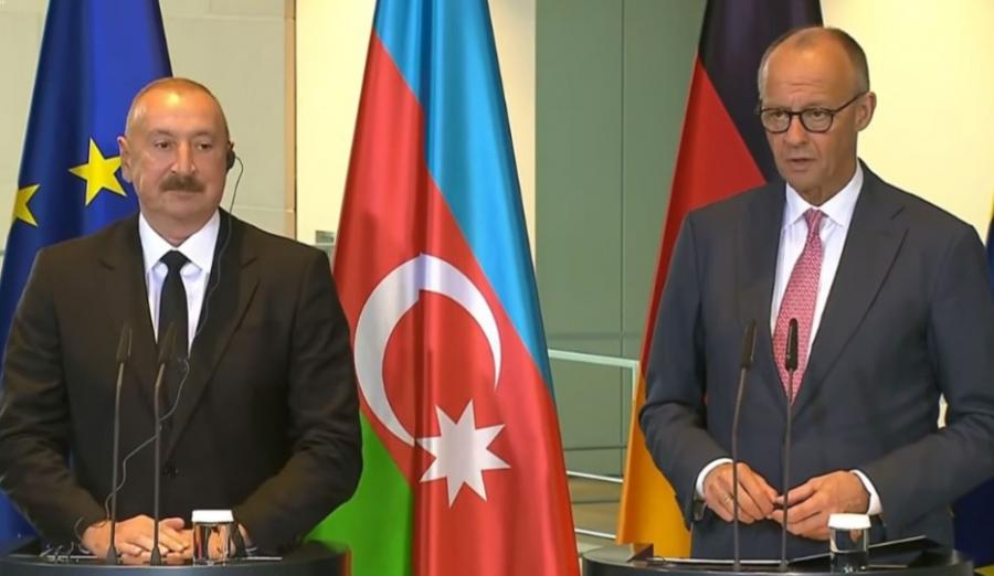 Prezident İlham Əliyev və Federal Kansler Fridrix Merts mətbuata bəyanatlarla çıxış ediblər - YENİLƏNİB