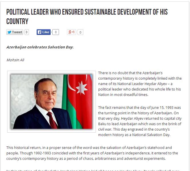 Pakistanın nüfuzlu "Diplomatic star" jurnalı Azərbaycandan yazıb<b style="color:red"></b>
