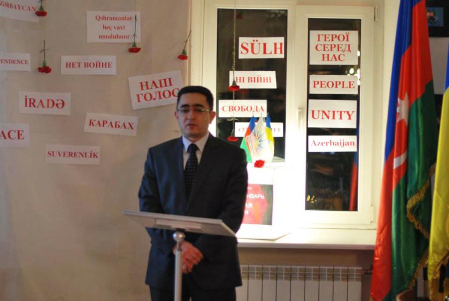 Ukrayna Azərbaycanlı Gənclər Birliyi 20 Yanvar şəhidlərini andı - <b style="color:red">Fotoreportaj</b>