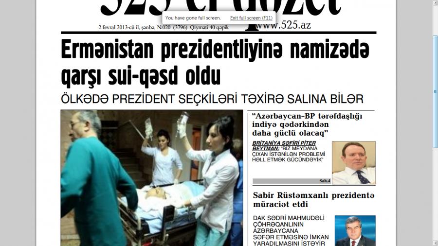 Bugünkü "525-ci qəzet"də <b style="color:red">(ANONS)</b>