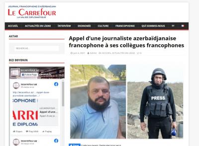 Jurnalist fransızdilli həmkarlarına müraciət etdi