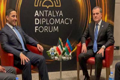 Ceyhun Bayramov Küveytin xarici işlər naziri ilə görüşüb