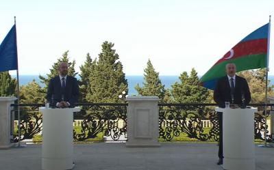 Prezident İlham Əliyev və Şarl Mişel birgə mətbuat konfransı keçirib