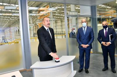 Sumqayıt Kimya Sənaye Parkında “Azmonbat” MMC-nin açılışı olub -  Yenilənib/Foto