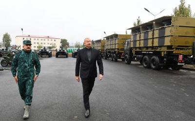 Prezident Cəbrayılda DSX-nin yeni hərbi hissə kompleksinin açılışında iştirak edib - Foto
