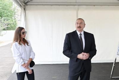 Dövlət başçısı və xanımı “Zəngilan” yarımstansiyasının açılışında iştirak ediblər