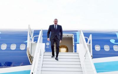 Prezident İlham Əliyev Türkmənistana işgüzar səfərə gedib