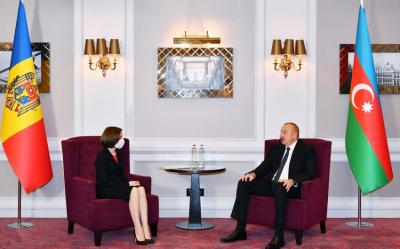 Brüsseldə Azərbaycan və Moldova prezidentlərinin görüşü olub