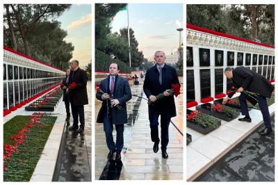 Gürcüstan səfiri 20 Yanvar şəhidlərinin xatirəsini yad edib