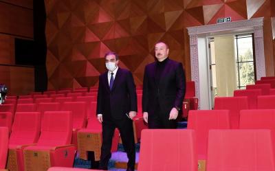 Dövlət başçısı Gəncə Dövlət Dram Teatrının yeni binasının açılışında iştirak edib - Yenilənib