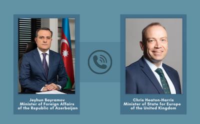 Ceyhun Bayramov Britaniyanın dövlət naziri arasında telefon danışığı olub