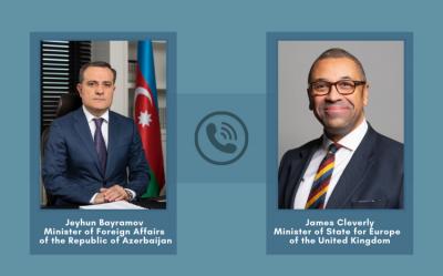 Ceyhun Bayramov britaniyalı nazirlə Ukraynadakı vəziyyəti müzakirə edib