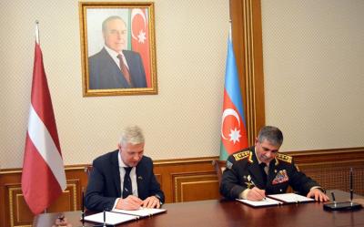Azərbaycanla Latviya müdafiə sahəsində əməkdaşlıq sazişi imzalanıb