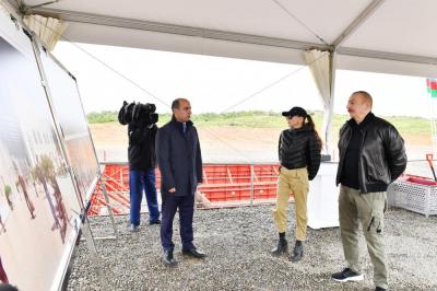Prezident və birinci xanım Füzulidə yeni yaradılacaq mərkəzi parkın ərazisində ağac əkiblər -  Yenilənib