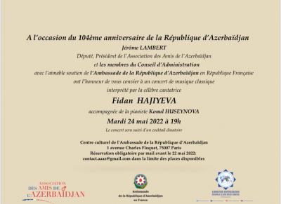 Parisdə Azərbaycanın Müstəqillik Günü münasibətilə konsert olacaq