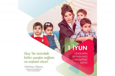 Mehriban Əliyeva Uşaqların Beynəlxalq Müdafiəsi günü ilə bağlı paylaşım edib